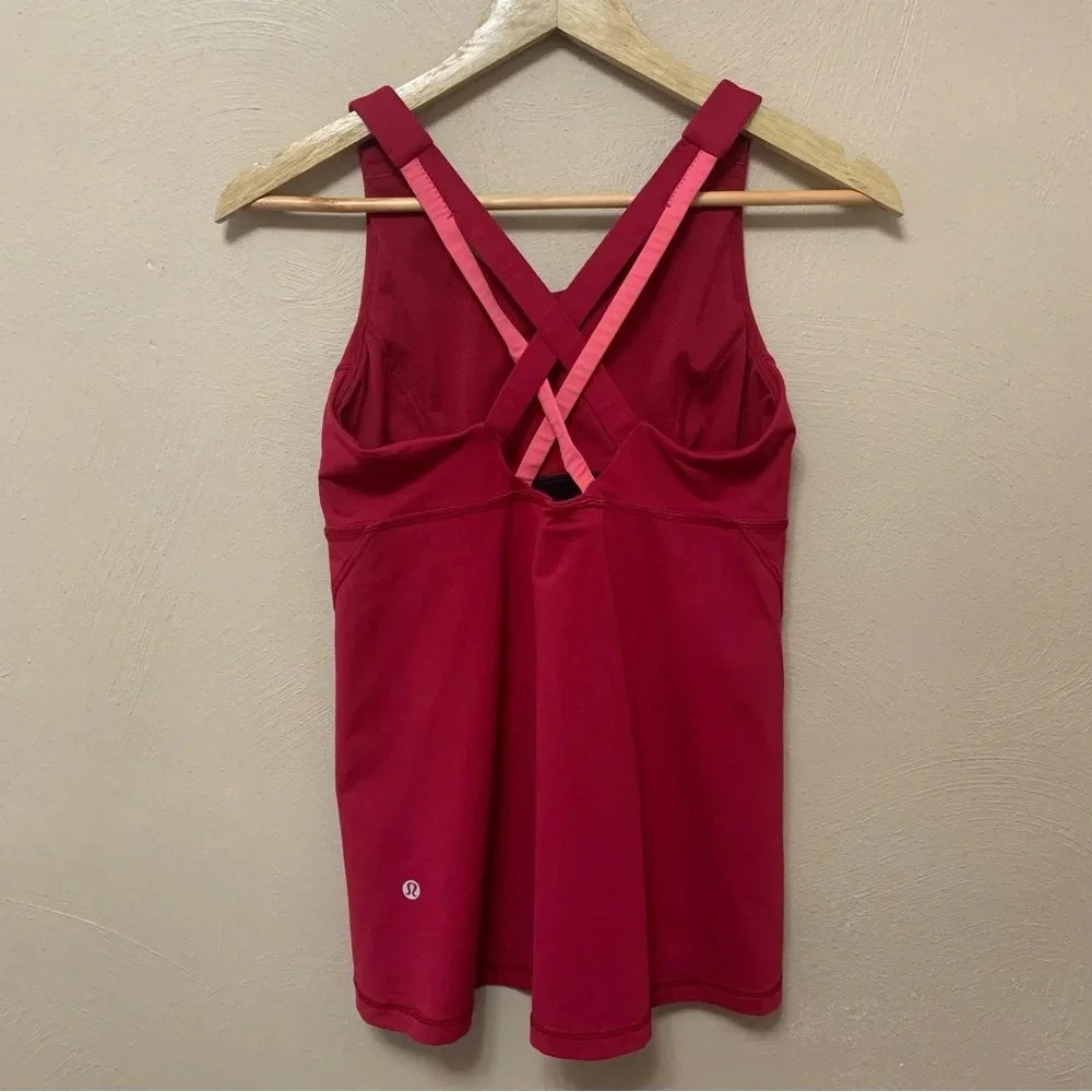 Lululemon Stash N Run Tank Ruby Red Size 6 - image 8